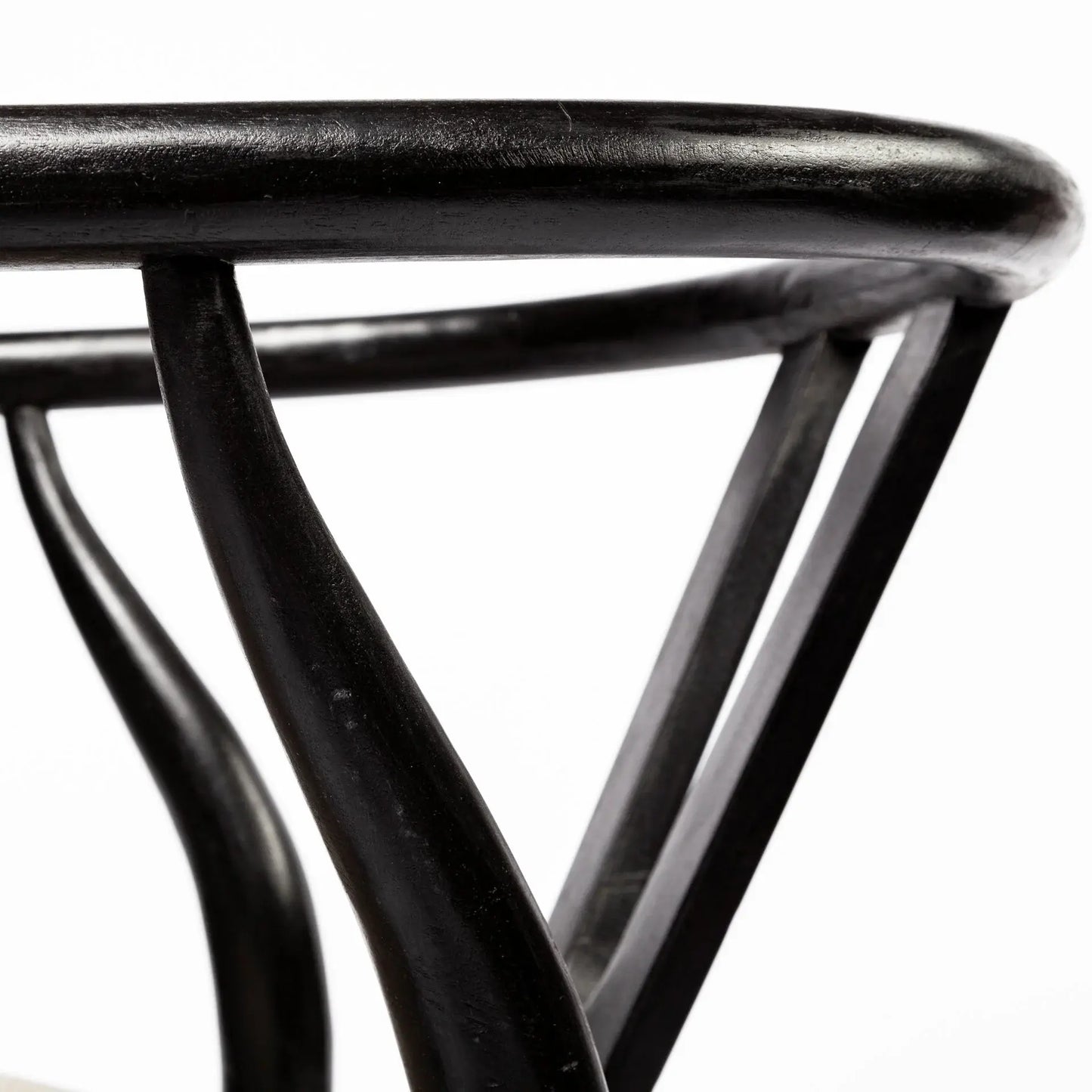 Beige And Black Upholstered Linen Wishbone Back Dining Side Chair - Homeroots - Flyclothing LLC