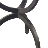 40" Off White And Black Rounded Marble And Metal Three Leg Base Dining Table - Homeroots - Flyclothing LLC