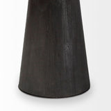 54" Brown Rounded Solid Wood And Metal Pedestal Base Dining Table - Homeroots - Flyclothing LLC