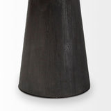 54" Brown Rounded Solid Wood And Metal Pedestal Base Dining Table - Homeroots - Flyclothing LLC