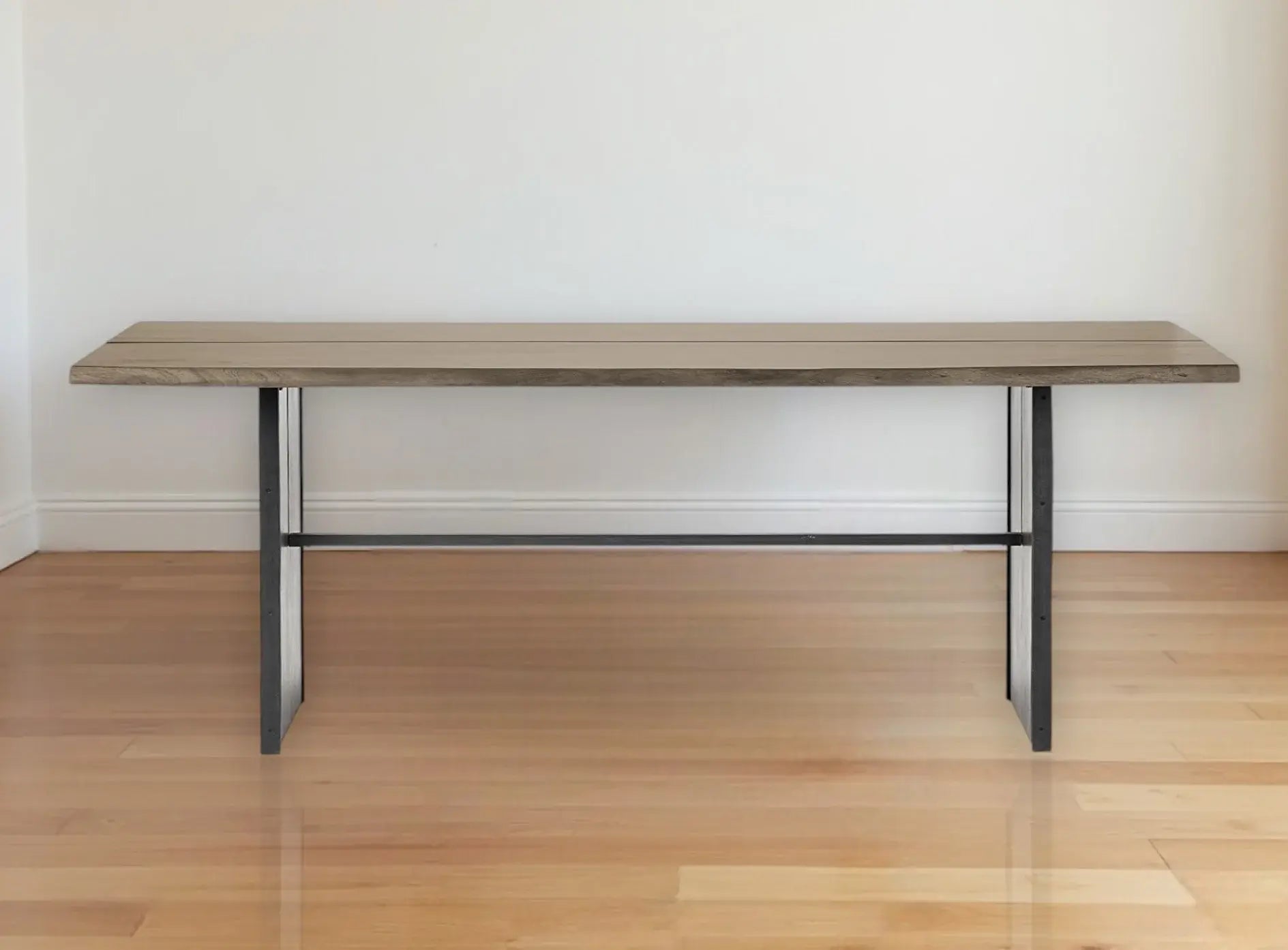 84" Brown Solid Wood Sled Base Dining Table - Homeroots - Flyclothing LLC