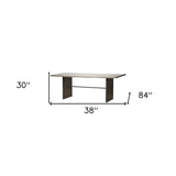 84" Brown Solid Wood Sled Base Dining Table - Homeroots - Flyclothing LLC