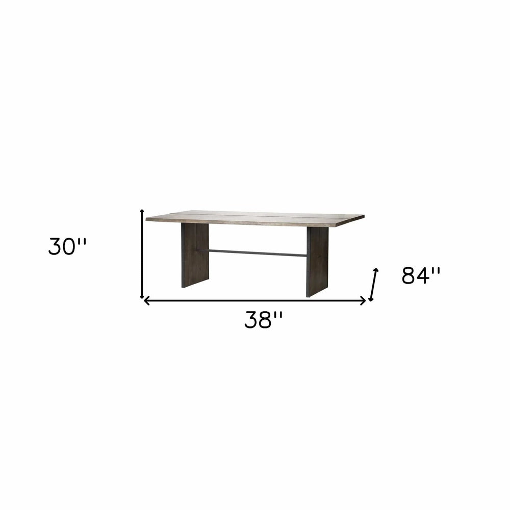 84" Brown Solid Wood Sled Base Dining Table - Homeroots - Flyclothing LLC