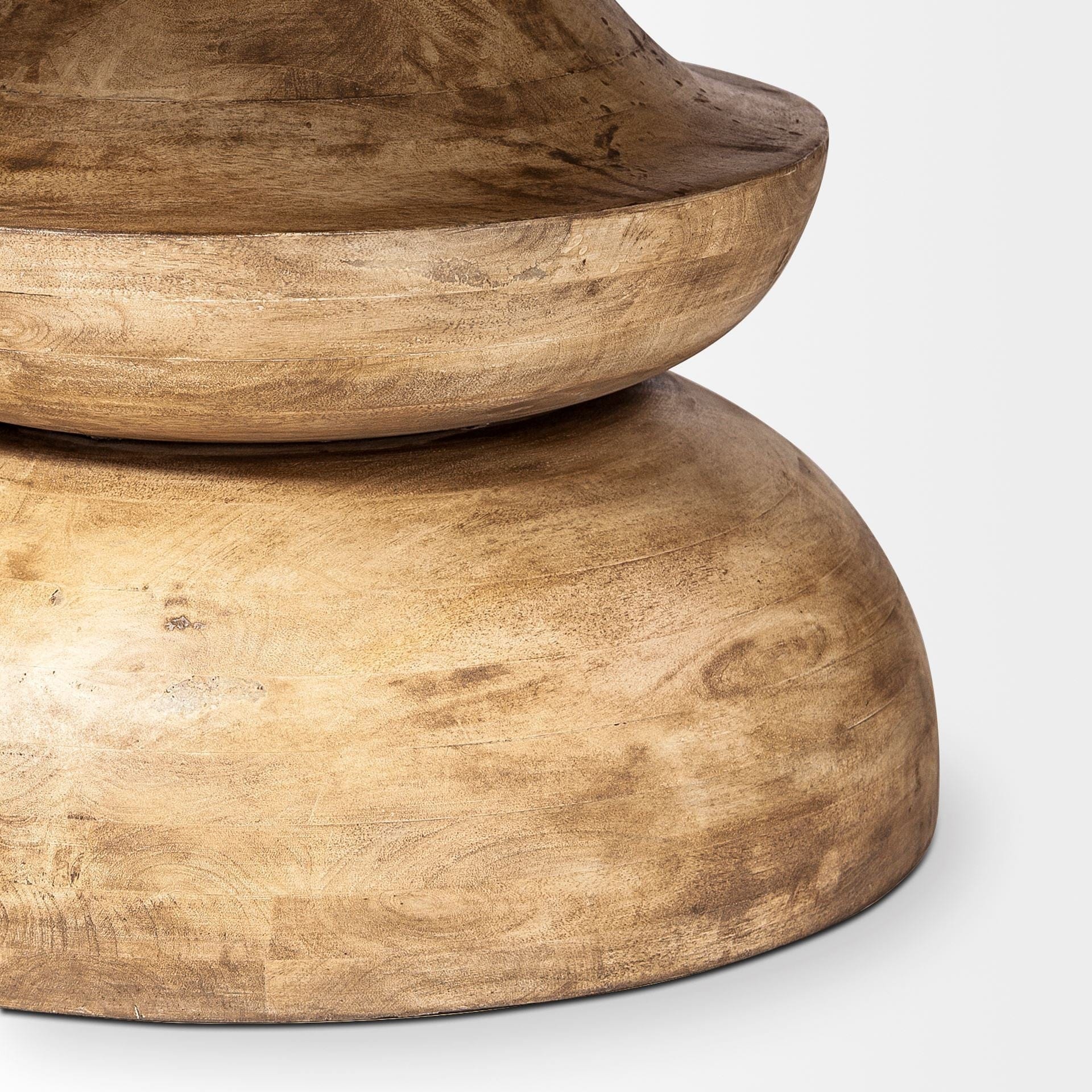 60" Natural Rounded Solid Wood Pedestal Base Dining Table - Homeroots - Flyclothing LLC