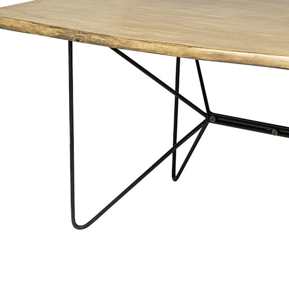 80" Brown And Black Solid Wood And Metal Dining Table - Homeroots - Flyclothing LLC