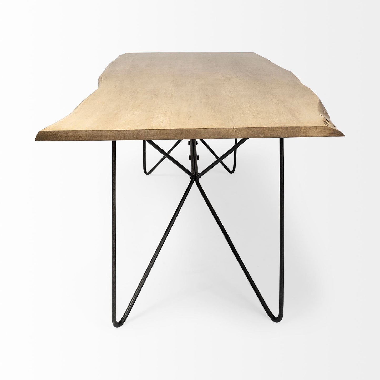 80" Brown And Black Solid Wood And Metal Dining Table - Homeroots - Flyclothing LLC