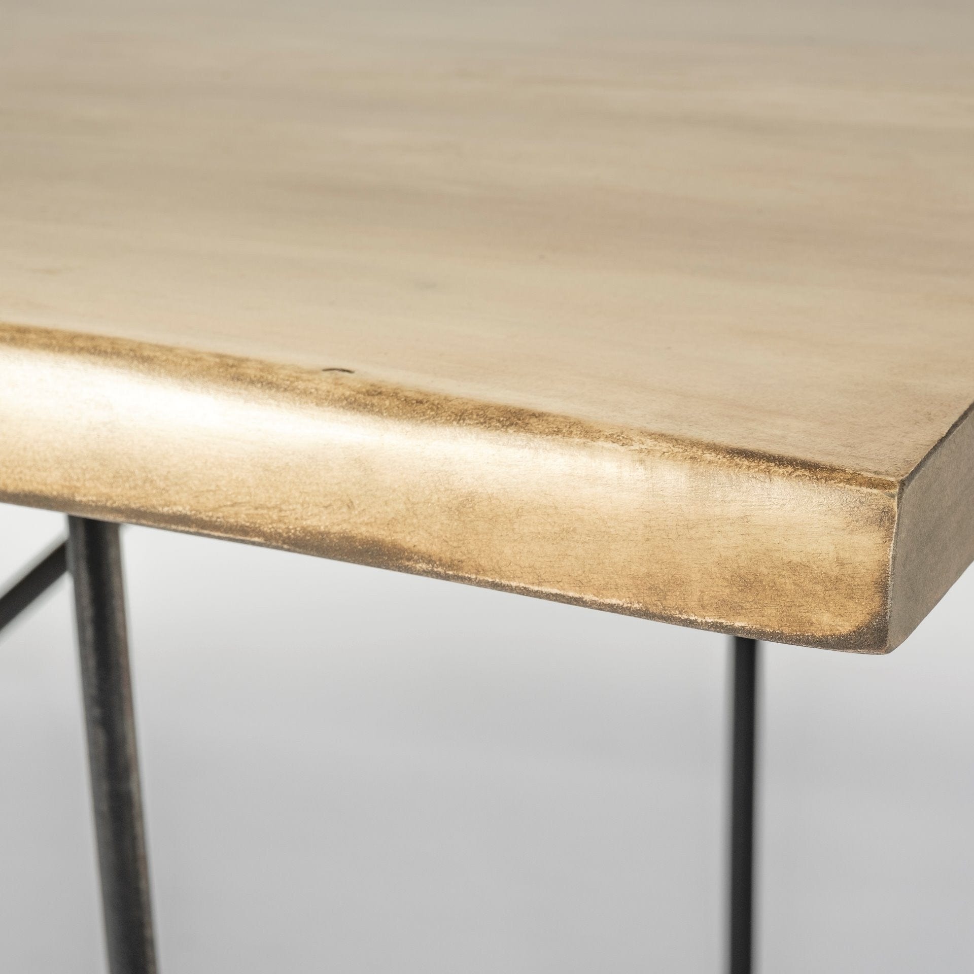 80" Brown And Black Solid Wood And Metal Dining Table - Homeroots - Flyclothing LLC
