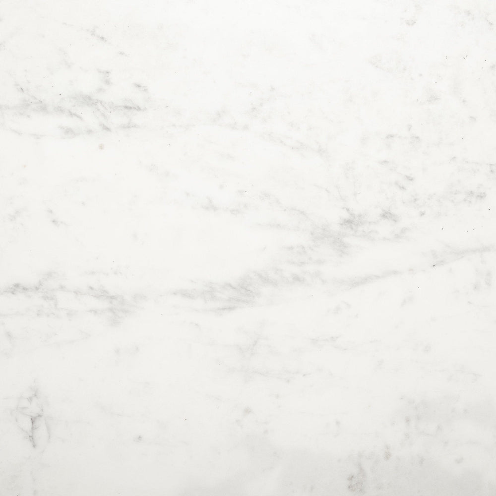 48" White And Black Rounded Marble And Metal Pedestal Base Dining Table - Homeroots - Flyclothing LLC