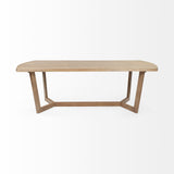 92" Natural And Brown Solid Wood Trestle Base Dining Table - Homeroots - Flyclothing LLC