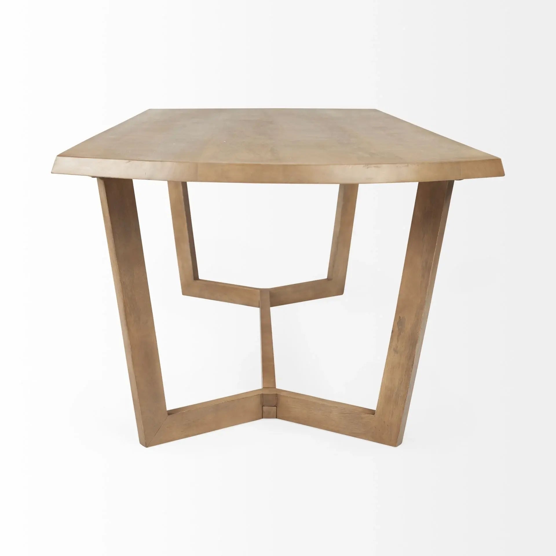 92" Natural And Brown Solid Wood Trestle Base Dining Table - Homeroots - Flyclothing LLC