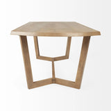 92" Natural And Brown Solid Wood Trestle Base Dining Table - Homeroots