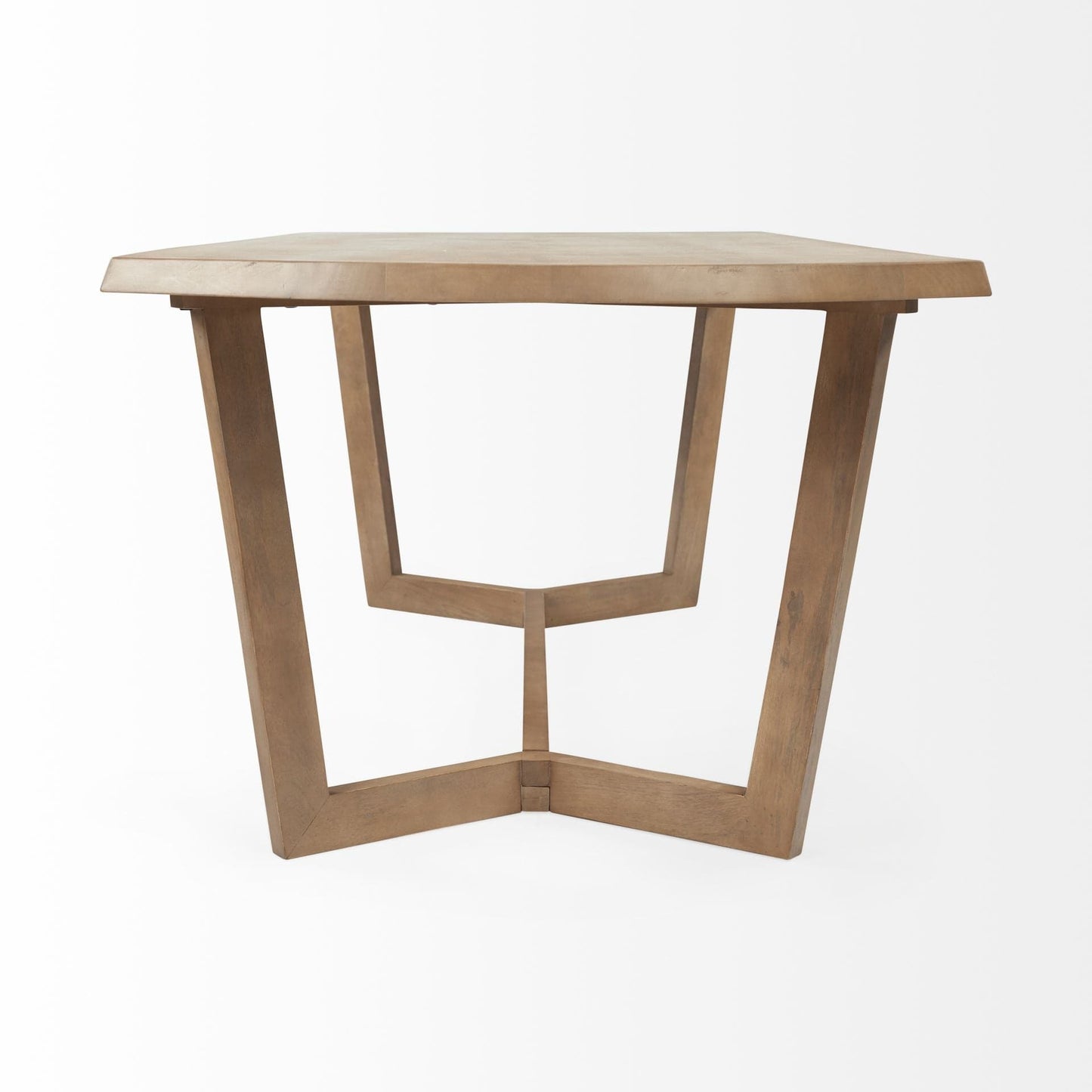 92" Natural And Brown Solid Wood Trestle Base Dining Table - Homeroots - Flyclothing LLC