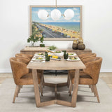 92" Natural And Brown Solid Wood Trestle Base Dining Table - Homeroots - Flyclothing LLC