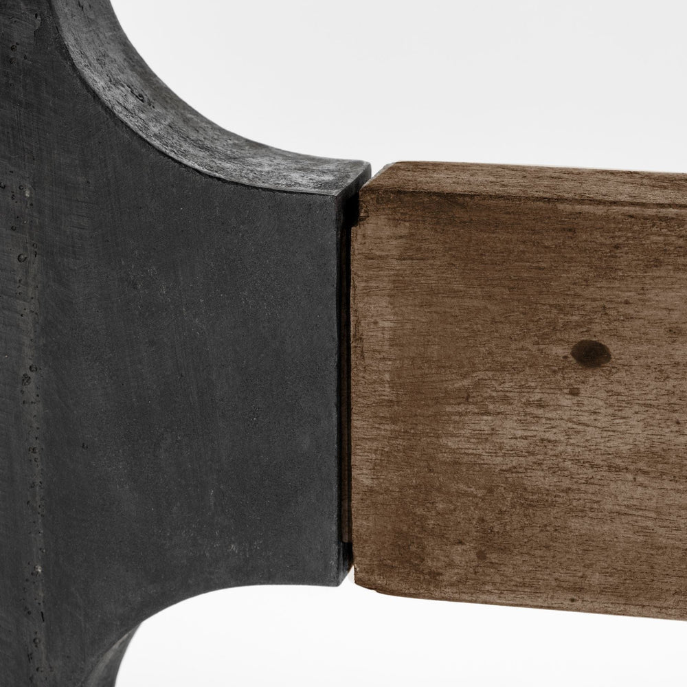 96" Natural And Black Solid Wood And Metal Trestle Base Dining Table - Homeroots - Flyclothing LLC