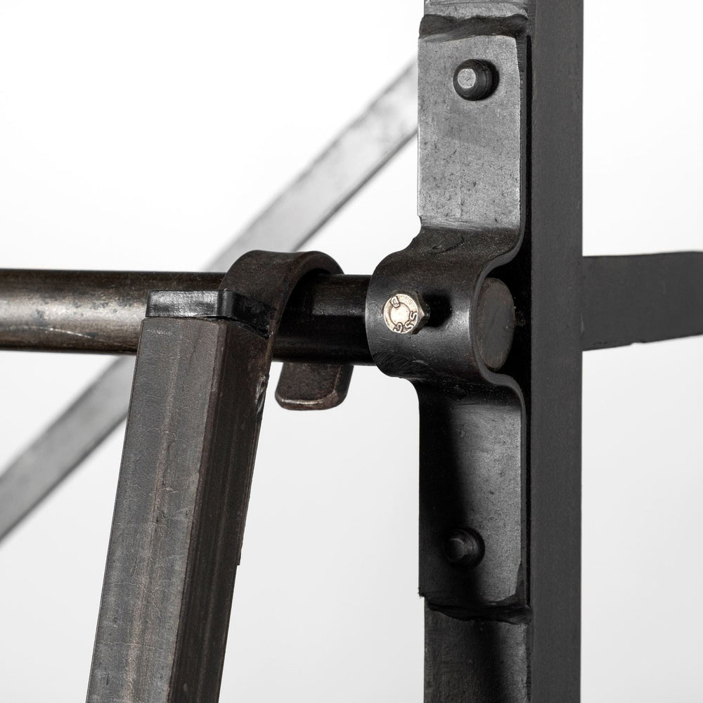 94" Brown And Black Metal and Wood Four Tier Library Bookcase With Ladder - Homeroots - Flyclothing LLC