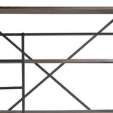 Brown Wood Shelving Unit With Gun Metal Ladder And 4 Shelves - Homeroots