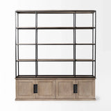 Light Brown Wood And Iron Shelving Unit With 3 Shelves - Homeroots - Flyclothing LLC