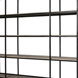 Light Brown Wood And Iron Shelving Unit With 3 Shelves - Homeroots - Flyclothing LLC