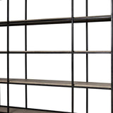 Light Brown Wood And Iron Shelving Unit With 3 Shelves - Homeroots - Flyclothing LLC