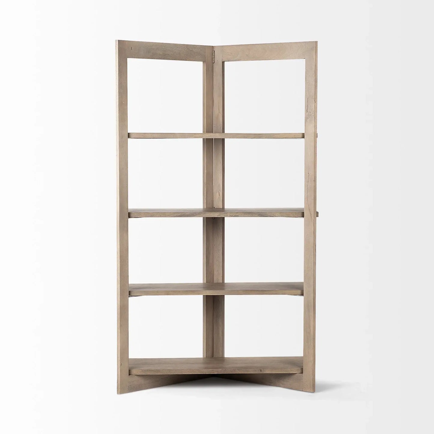 Light Brown Wood Shelving Unit With 4 Shelves - Homeroots - Flyclothing LLC