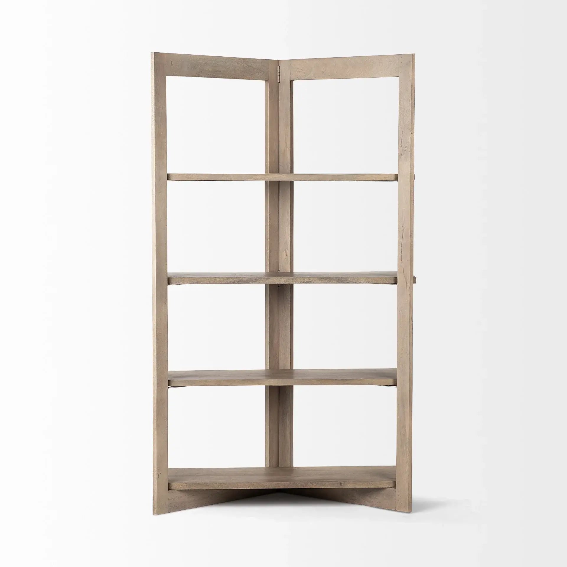 Light Brown Wood Shelving Unit With 4 Shelves - Homeroots - Flyclothing LLC