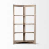 Light Brown Wood Shelving Unit With 4 Shelves - Homeroots