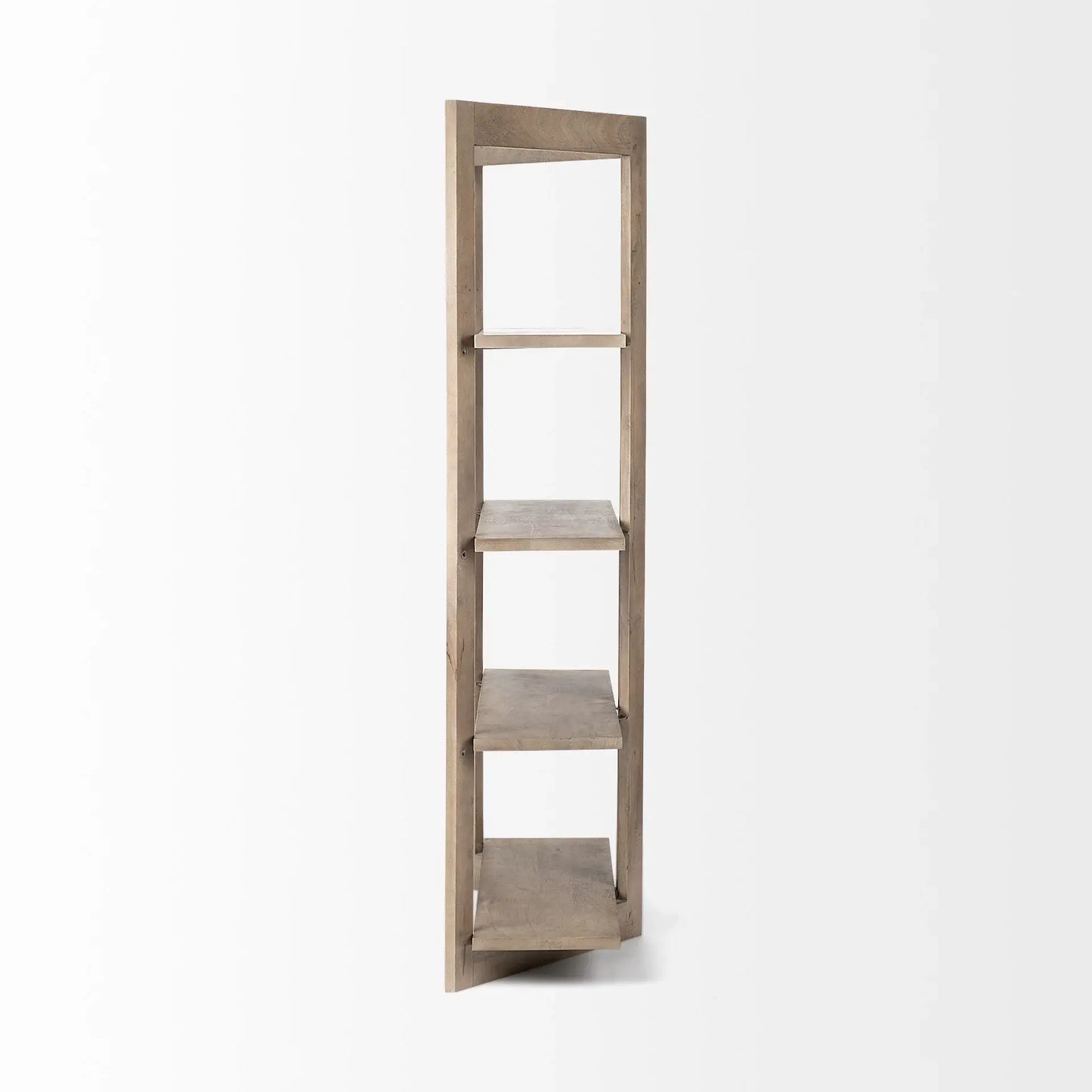 Light Brown Wood Shelving Unit With 4 Shelves - Homeroots - Flyclothing LLC