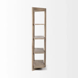 Light Brown Wood Shelving Unit With 4 Shelves - Homeroots - Flyclothing LLC