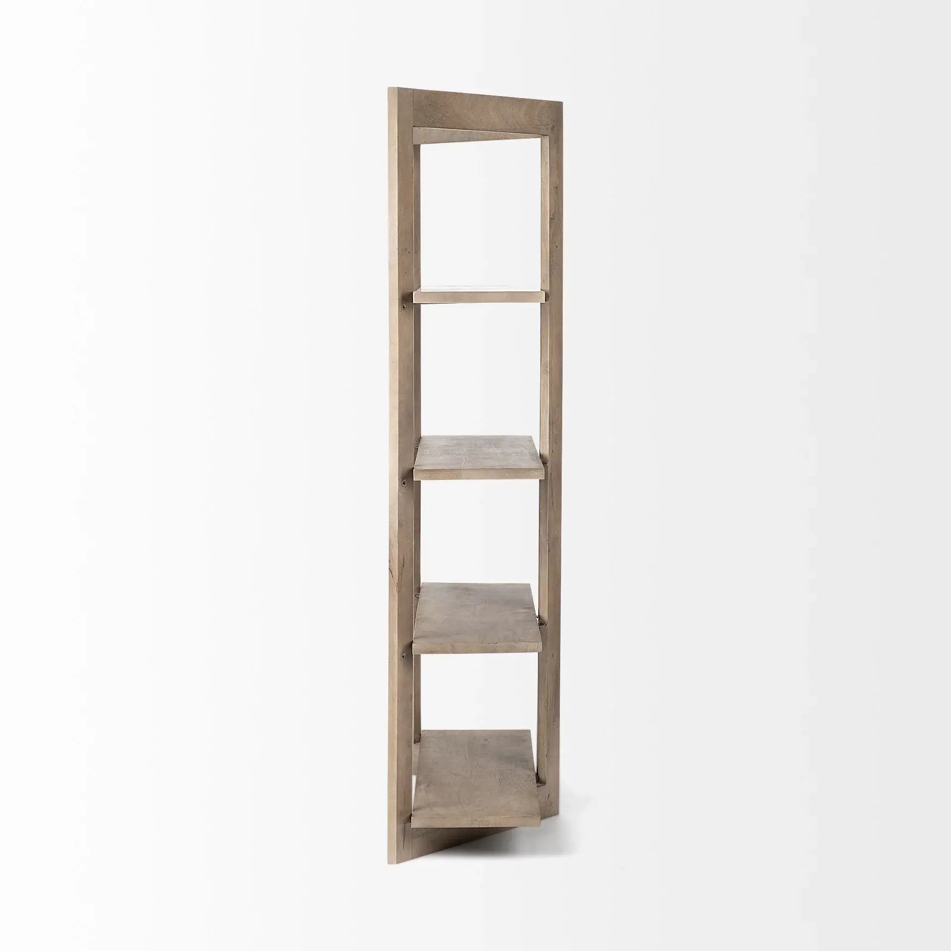 Light Brown Wood Shelving Unit With 4 Shelves - Homeroots - Flyclothing LLC
