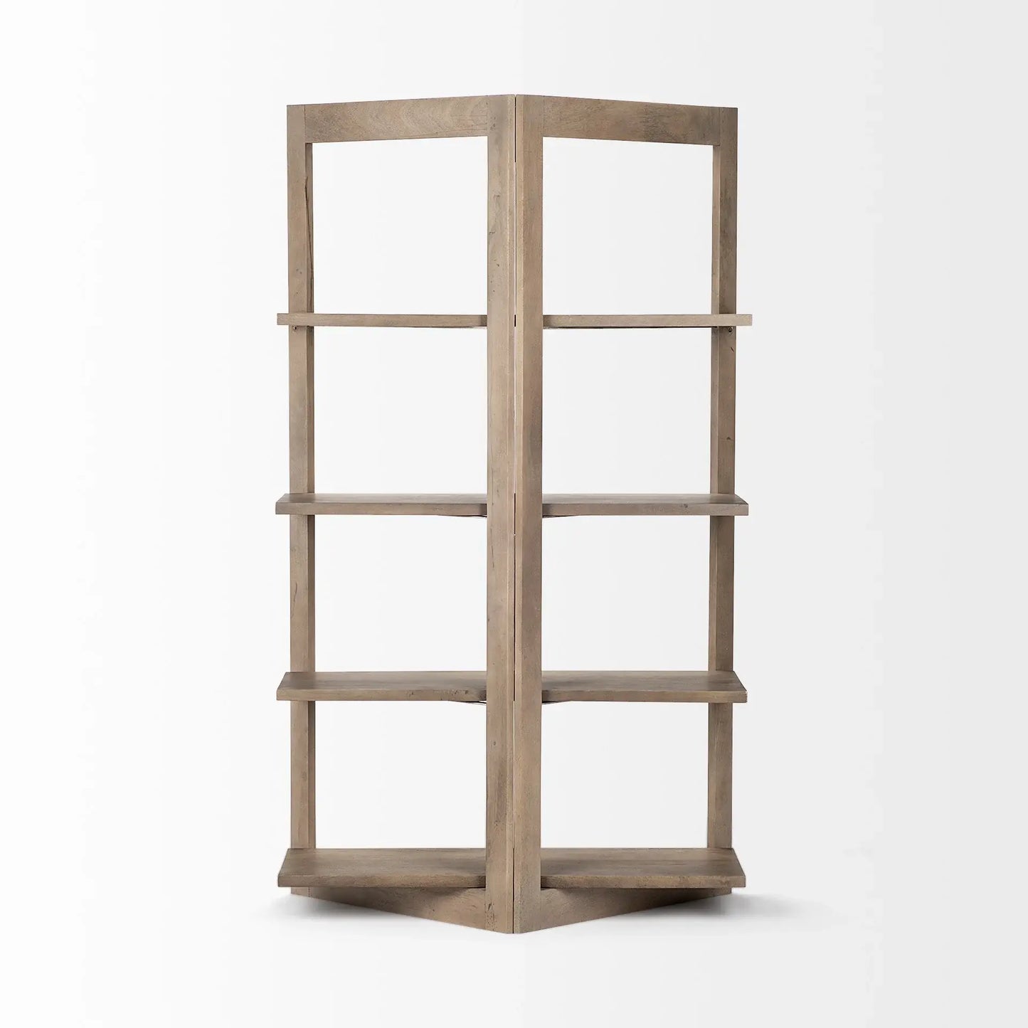 Light Brown Wood Shelving Unit With 4 Shelves - Homeroots - Flyclothing LLC