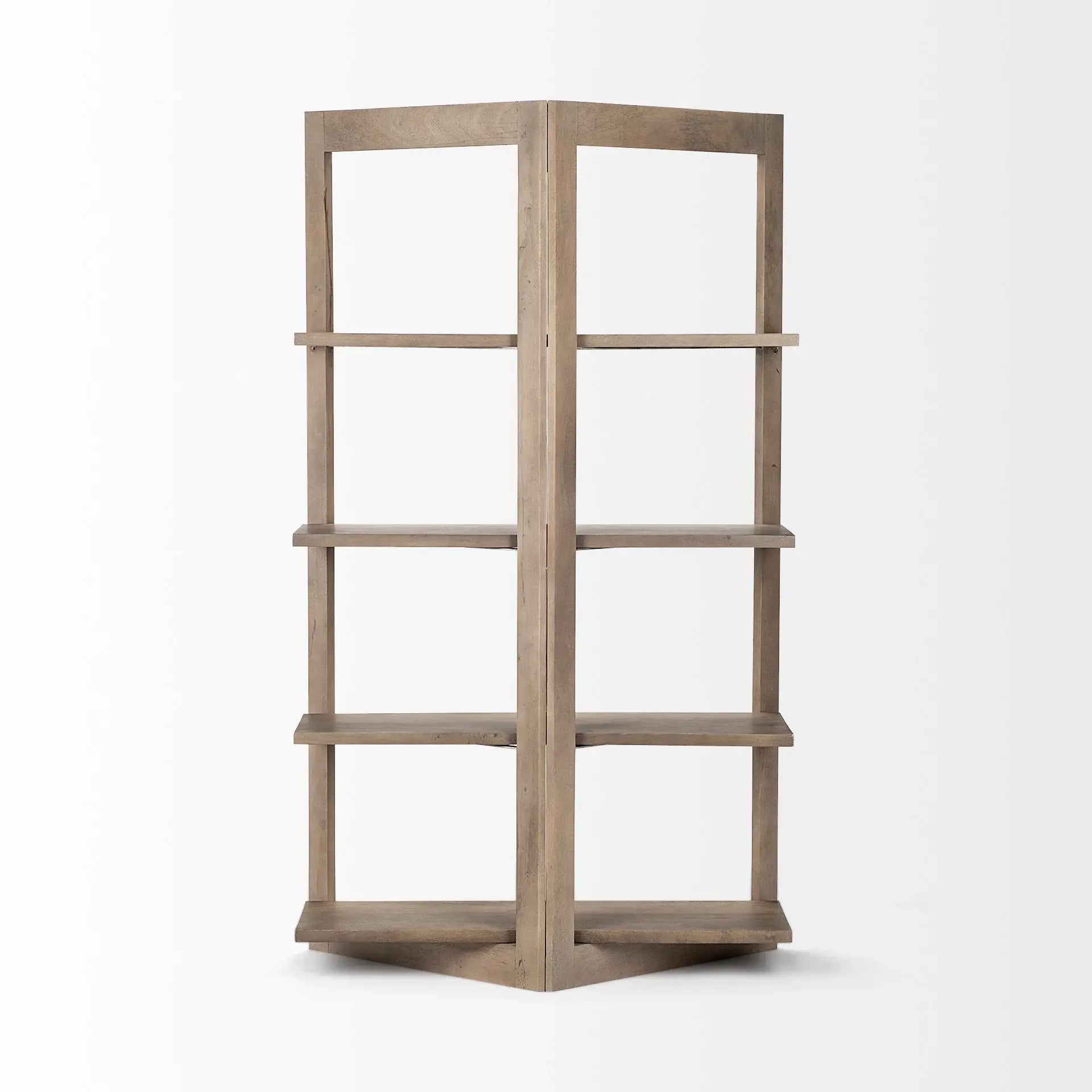 Light Brown Wood Shelving Unit With 4 Shelves - Homeroots - Flyclothing LLC