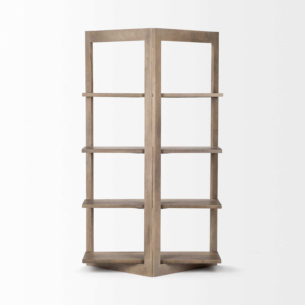 Light Brown Wood Shelving Unit With 4 Shelves - Homeroots - Flyclothing LLC