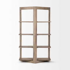 Light Brown Wood Shelving Unit With 4 Shelves