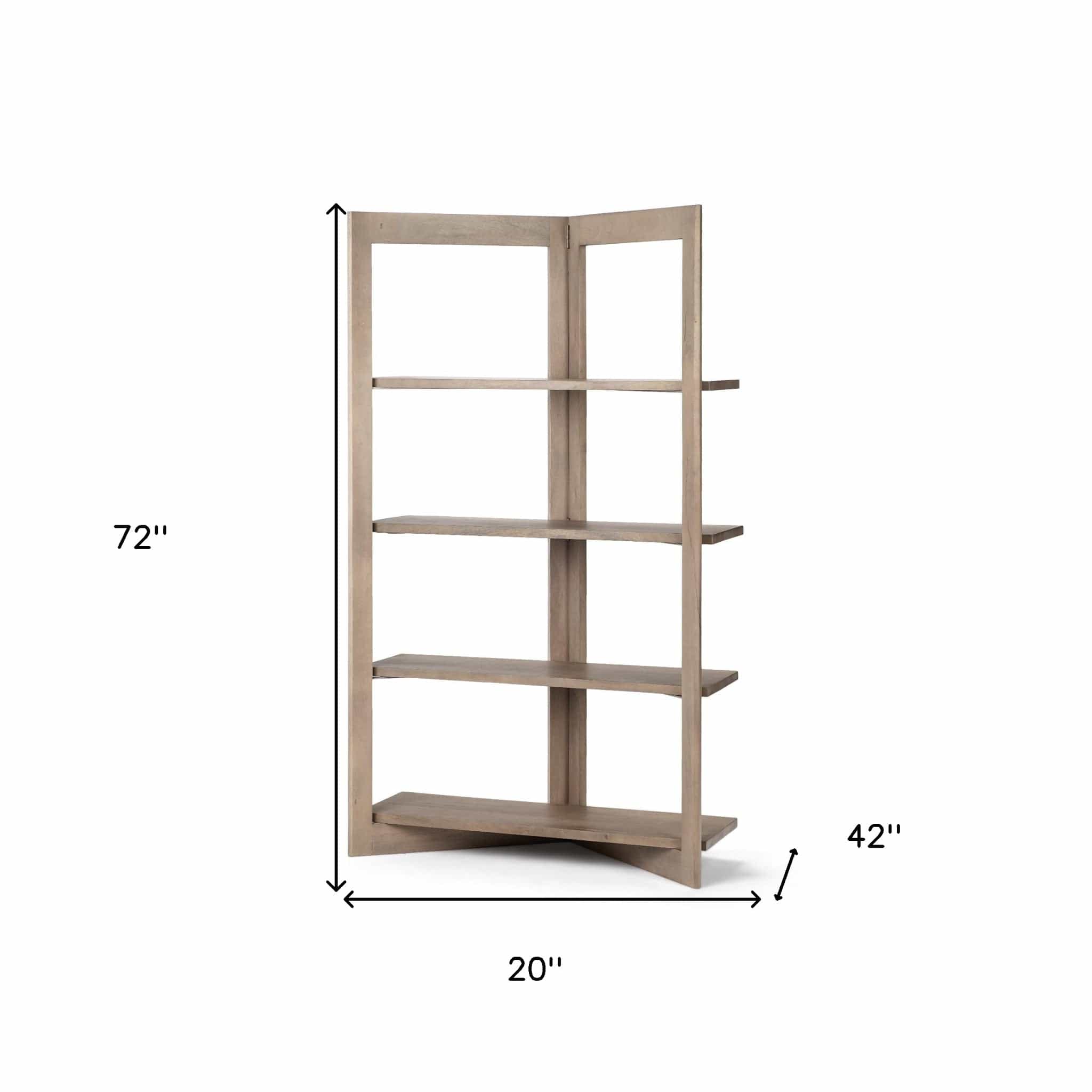 Light Brown Wood Shelving Unit With 4 Shelves