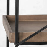 Medium Brown Wood And Iron Shelving Unit With 5 Tray Shelves - Homeroots - Flyclothing LLC