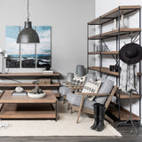 Medium Brown Wood And Iron Shelving Unit With 5 Tray Shelves - Homeroots - Flyclothing LLC