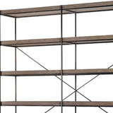 Medium Brown Wood And Iron Shelving Unit With 5 Tray Shelves - Homeroots - Flyclothing LLC