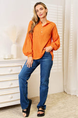 Basic Bae Side Slit Buttoned Waffle Knit Hoodie - ShopBasicbae - Flyclothing LLC