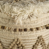 18" Beige Cotton Blend Ottoman - Homeroots - Flyclothing LLC