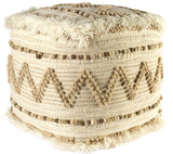 18" Beige Cotton Blend Ottoman - Homeroots - Flyclothing LLC