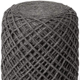 Dark Gray Wool Cylindrical Pouf With Diamond Pattern - Homeroots - Flyclothing LLC