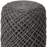 Dark Gray Wool Cylindrical Pouf With Diamond Pattern - Homeroots - Flyclothing LLC