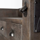 Gray Solid Wood Kitchen Island With Wine Bottle Storage - Homeroots - Flyclothing LLC