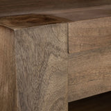 Brown Solid Wood Kitchen Island With Two Tier Smooth Counter Top - Homeroots - Flyclothing LLC