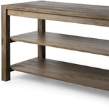 Brown Solid Wood Kitchen Island With Two Tier Smooth Counter Top - Homeroots