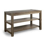 Brown Solid Wood Kitchen Island With Two Tier Smooth Counter Top - Homeroots - Flyclothing LLC