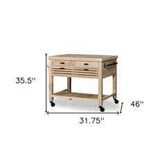 Modern Farmhouse Rolling Kitchen Island Or Bar Cart - Homeroots