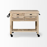 Modern Farmhouse Rolling Kitchen Island Or Bar Cart - Homeroots