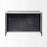 Solid Iron Black Body White Marble Top Kitchen Island With 4 Drawer - Homeroots - Flyclothing LLC