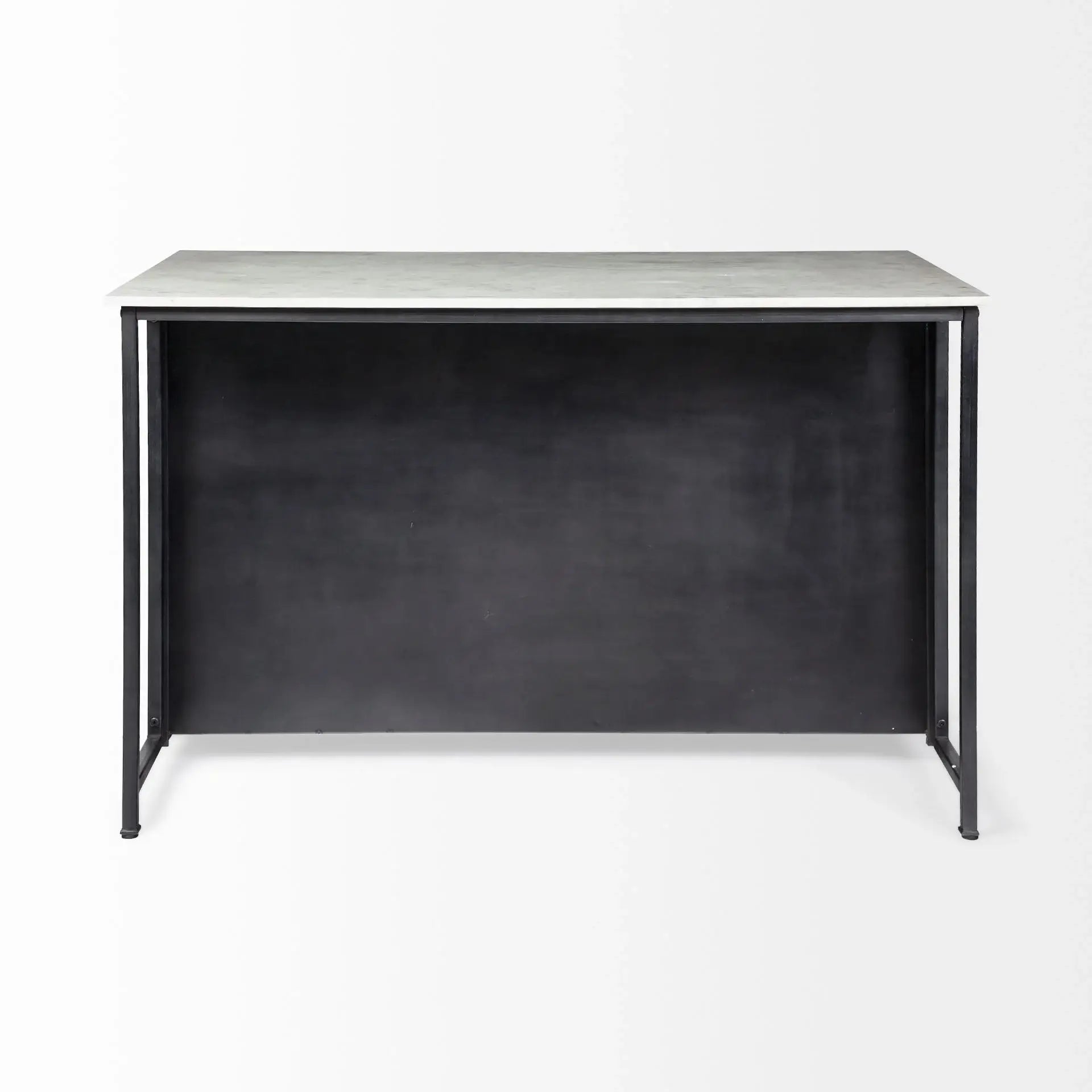 Solid Iron Black Body White Marble Top Kitchen Island With 4 Drawer - Homeroots - Flyclothing LLC